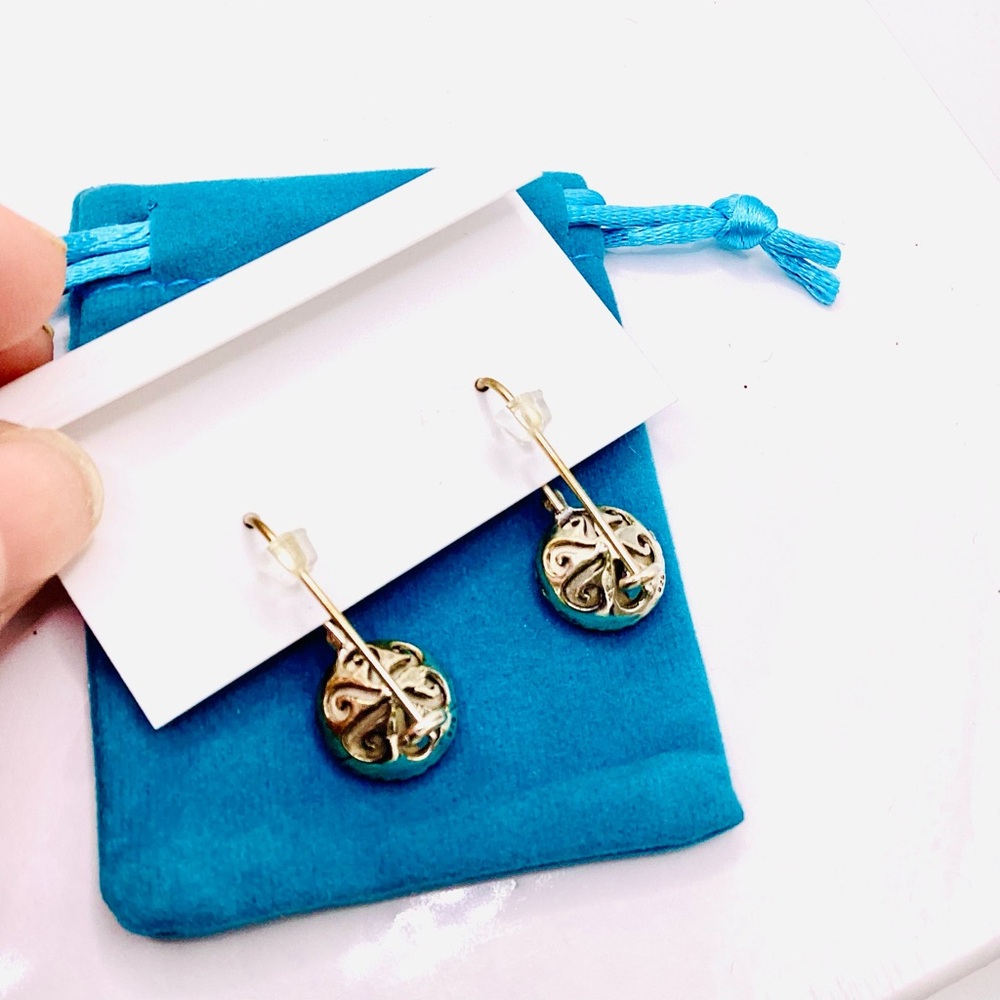 Noa Zuman Blue Sterling Silver Austrian Crystal Earrings - Picture 8 of 8